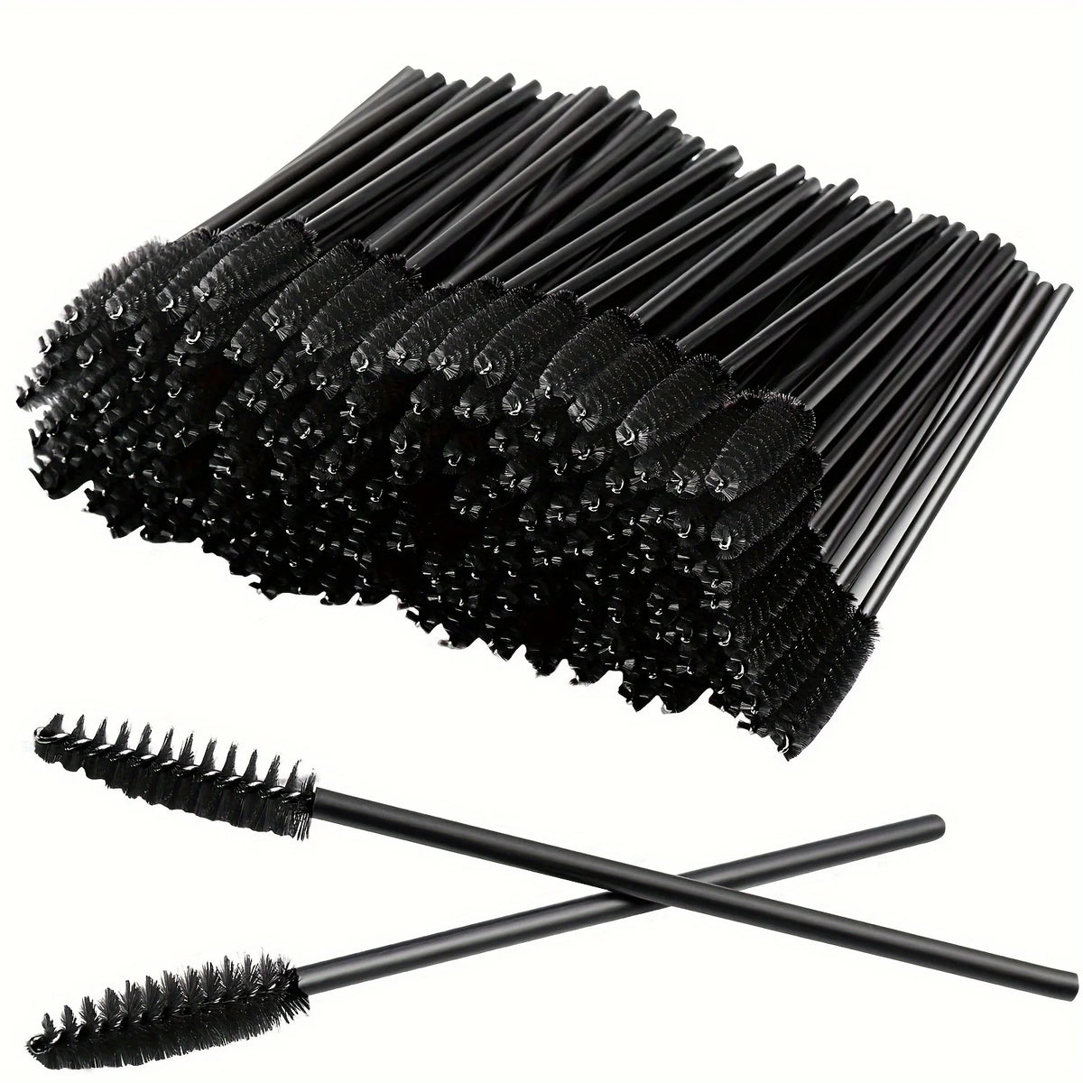 100PCS Adjustable Lash Brushes - Latex-Free Spoolie Wands for Extensions & Brows, Hypoallergenic (Salon & Home)