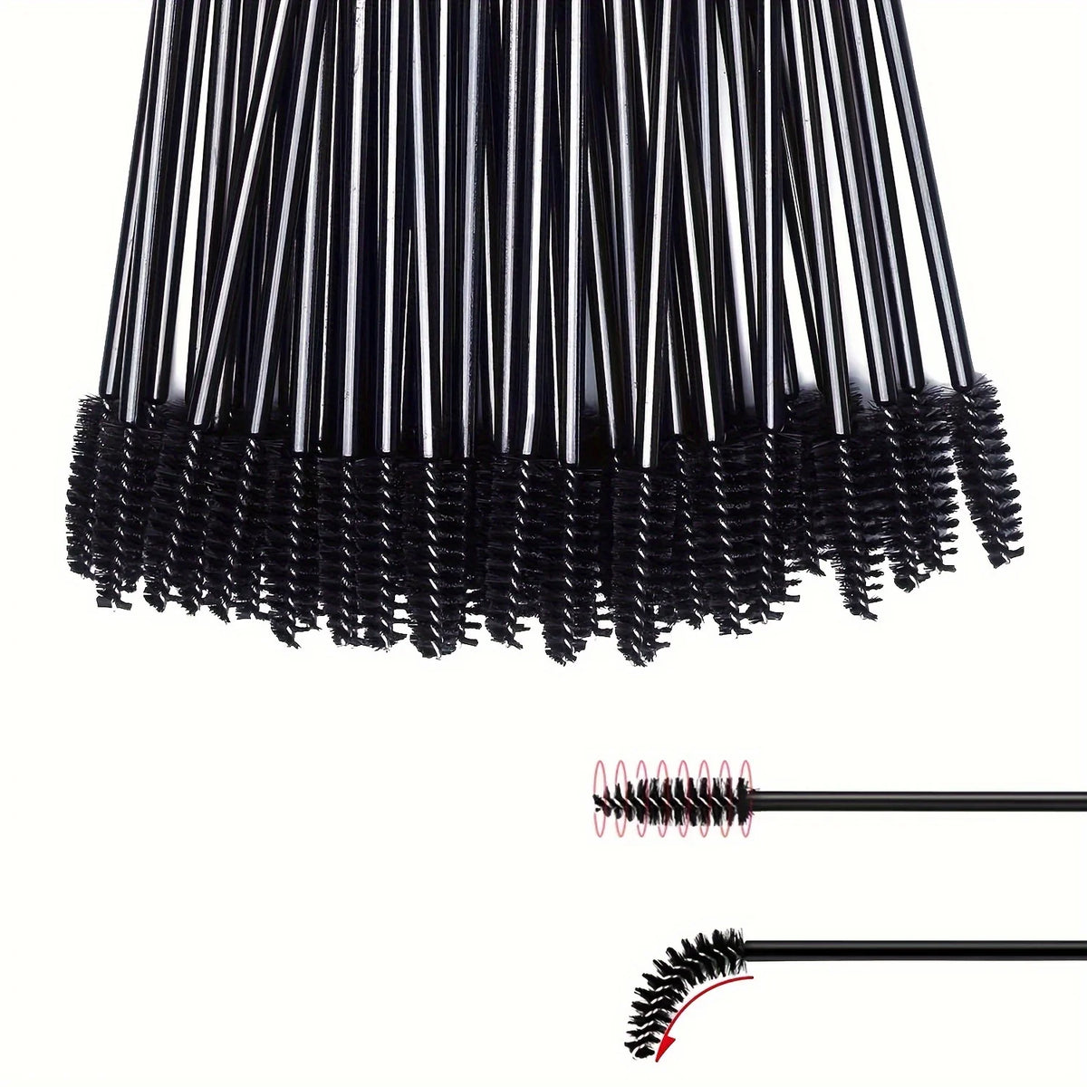 100PCS Adjustable Lash Brushes - Latex-Free Spoolie Wands for Extensions & Brows, Hypoallergenic (Salon & Home)