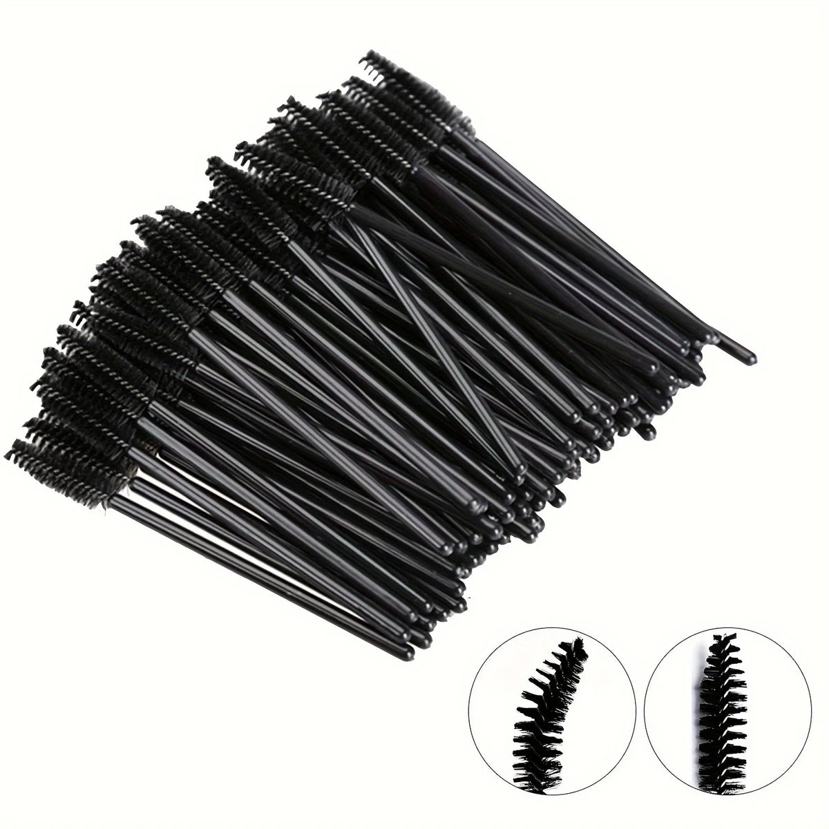 100PCS Adjustable Lash Brushes - Latex-Free Spoolie Wands for Extensions & Brows, Hypoallergenic (Salon & Home)
