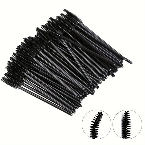 100PCS Adjustable Lash Brushes - Latex-Free Spoolie Wands for Extensions & Brows, Hypoallergenic (Salon & Home)