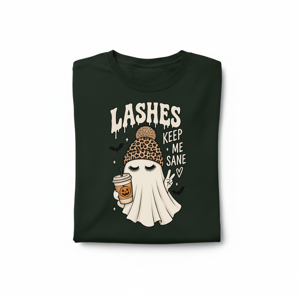 Lashes Keep Me Sane – Halloween Ghost T-Shirt