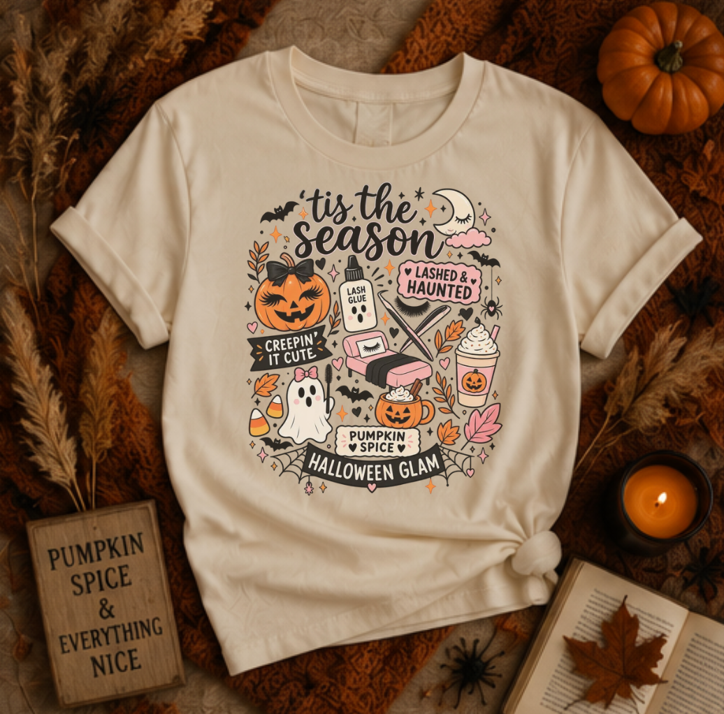 Tis' The Season T-Shirt | Fall Lash Artist Shirt | Lash Tech Tee | Autumn Beauty Professional Shirt (Copy)