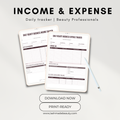 income and expense sheets